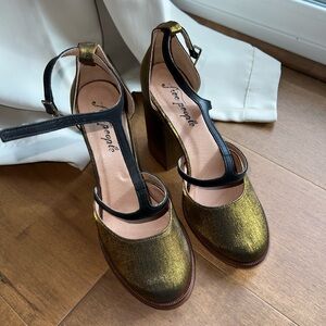 Free People - Wythe T-Strap Satin Platform Pumps